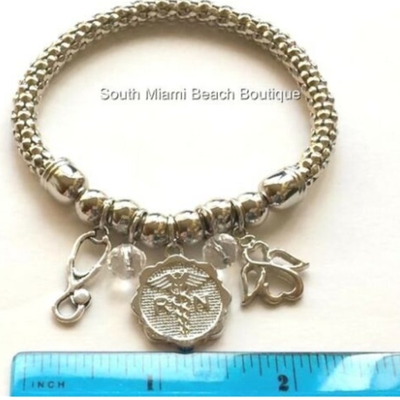 RN Caduceus Nursing Charm Bracelet Stethoscope - Picture 4 of 5